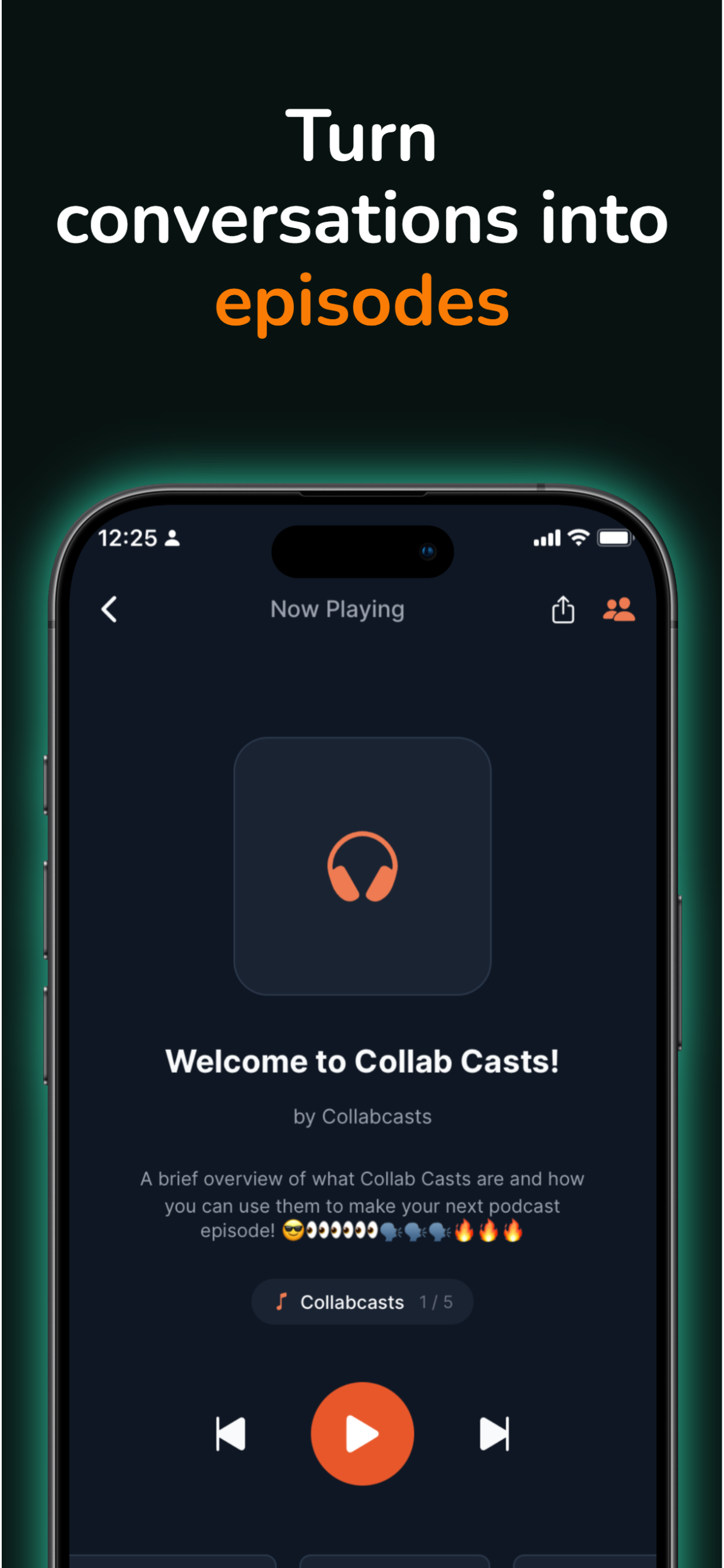 Episode player with credits