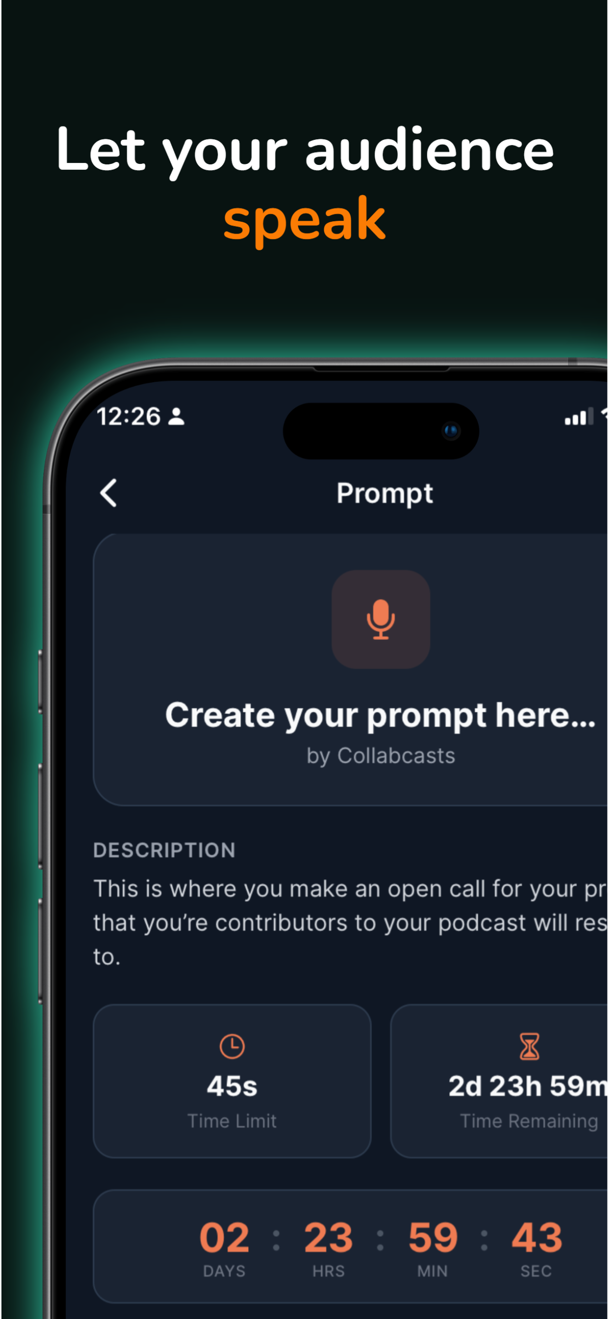 Prompt detail with submissions
